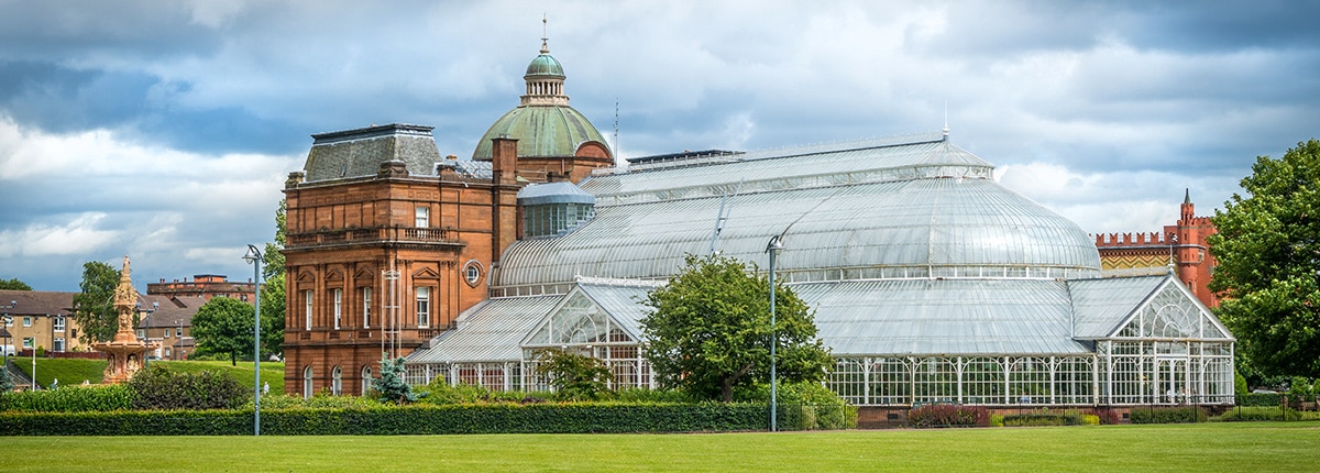 people's palace and winter garden in glasgow, scotland