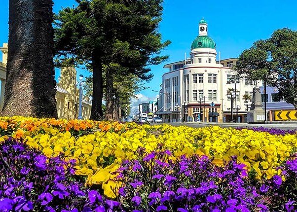 Explore the city centre of Napier, New Zealand