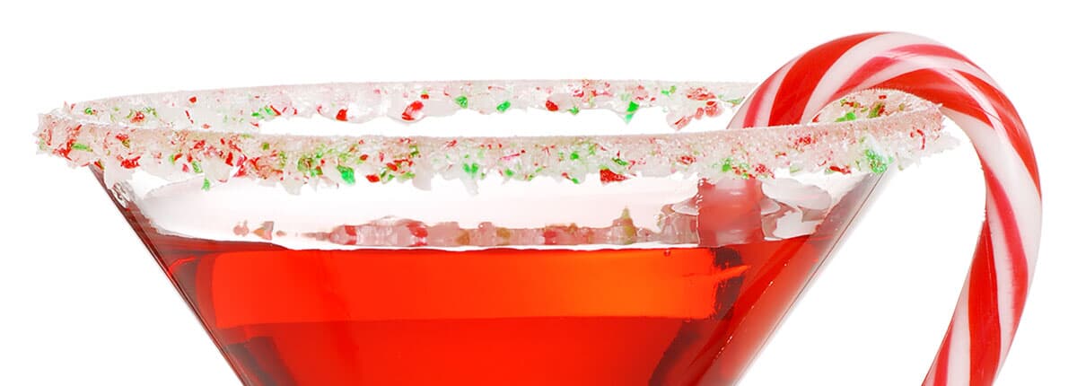 Santa's Helper drink with a candy cane