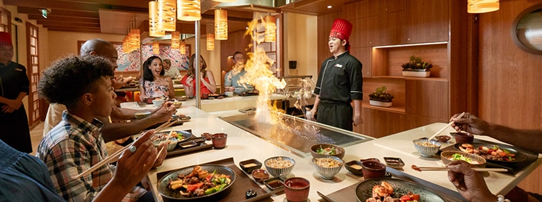 guests enjoying their dining experience at bonsai teppanyaki
