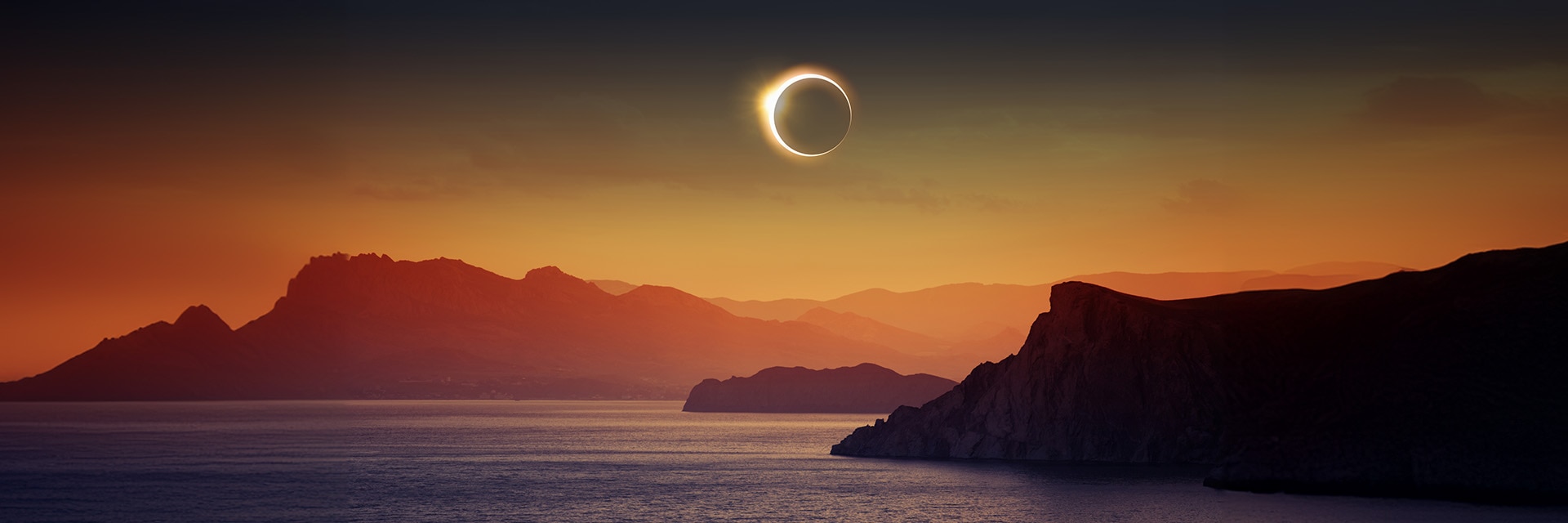 a solar eclipse in the sky