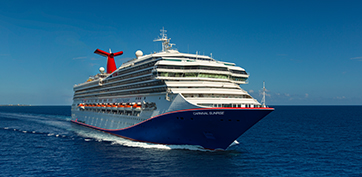 carnival sunrise sails out to sea