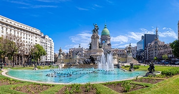 the national museum and fountain at a park in buenos aires