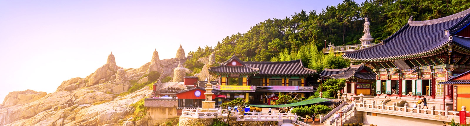 haedong yonggungsa temple on rocky coastline in busan surrounded by lush trees