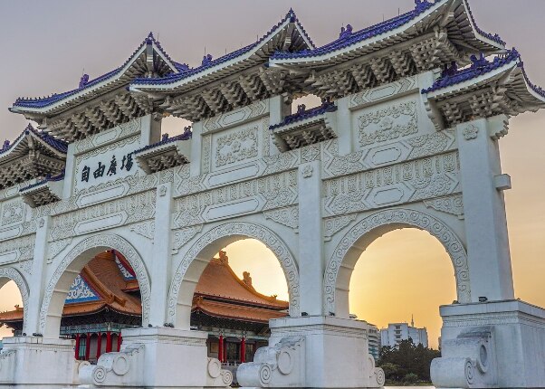 view of the chiang kai-shek memorial hall in taipei taiwan