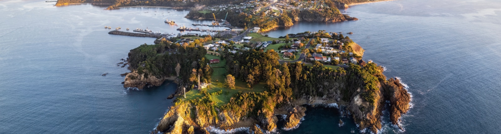 aerial view of the port in eden australia