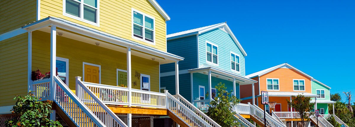 colorful houses in key west