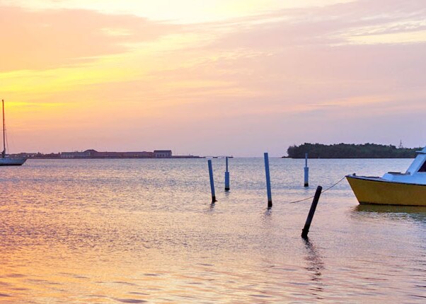 boats anchored in marta brae river in falmouth