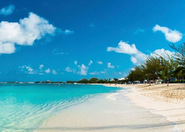 dock on the blue pristine waters of grand cayman