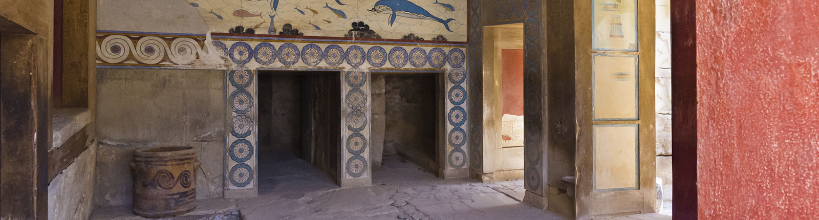 Inside the Palace of Knossos in Crete, Greece