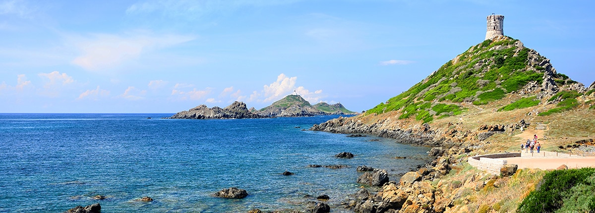 view of the sanguinaires islands in ajaccio, corsica