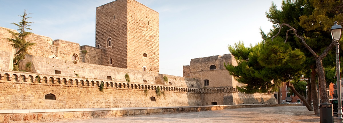 view of the castello svevo in bari, italy