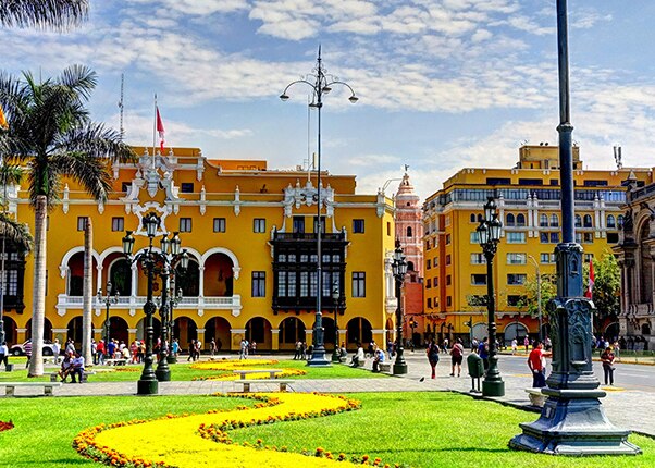 the colorful buildings and architecture in callao