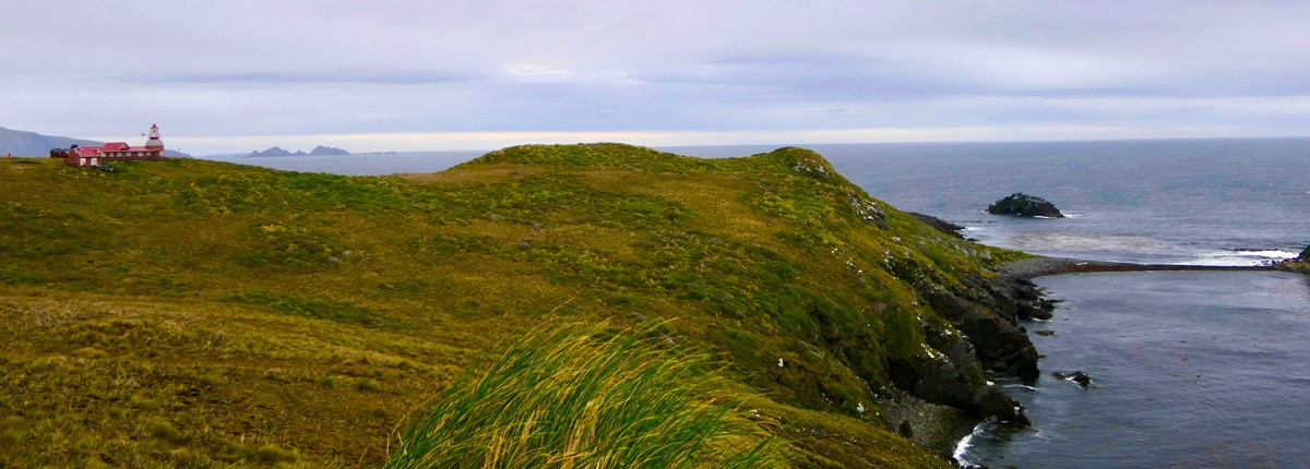 cape horn landscape and cliff with lighthouse