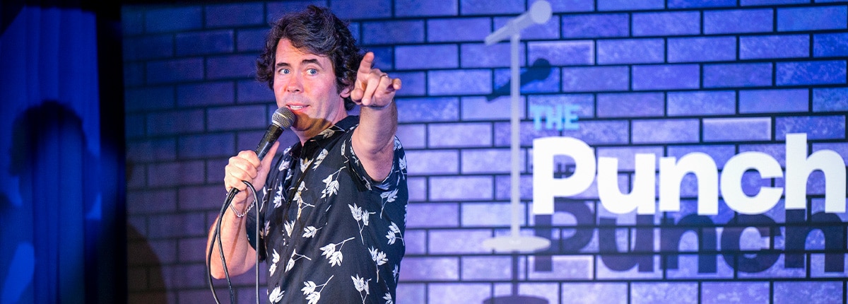 a comedian points out at the punchliner comedy club