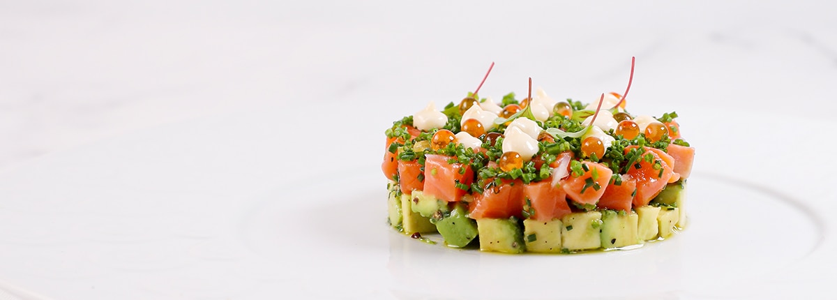 salmon and avocado tartare from trattoria