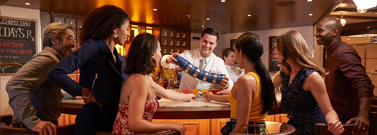 grab a drink at the alchemy bar on carnival