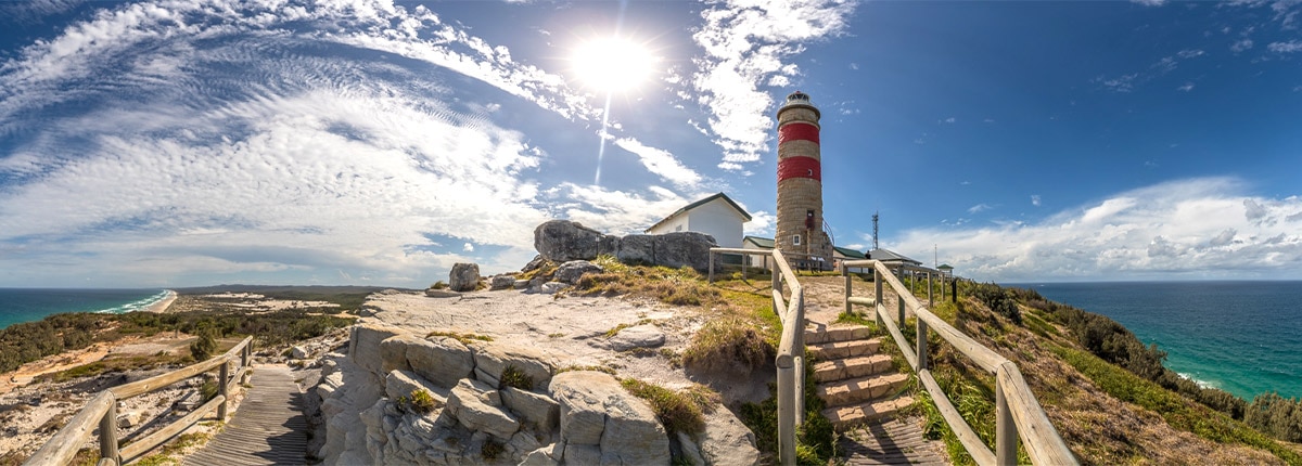 Cape Moreton Lighthouse in Moreton Island, Australia.