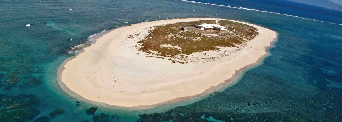 Aerial view of Willis Island, Australia.