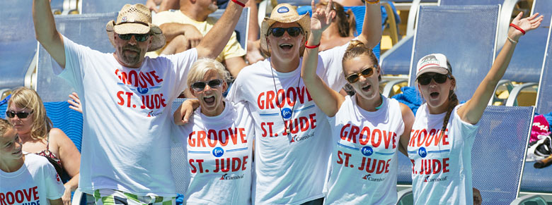 A group cheering at Groove for St. Jude