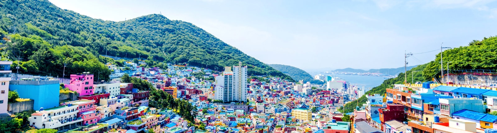 colorful hillside houses in gamcheon culture billage in busan south korea