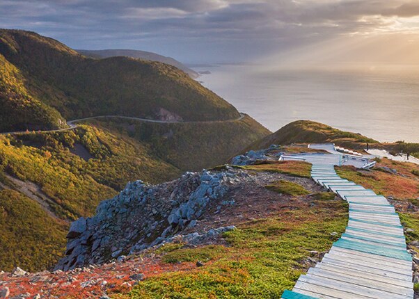 the skyline of sydney, nova scotia on a bright day