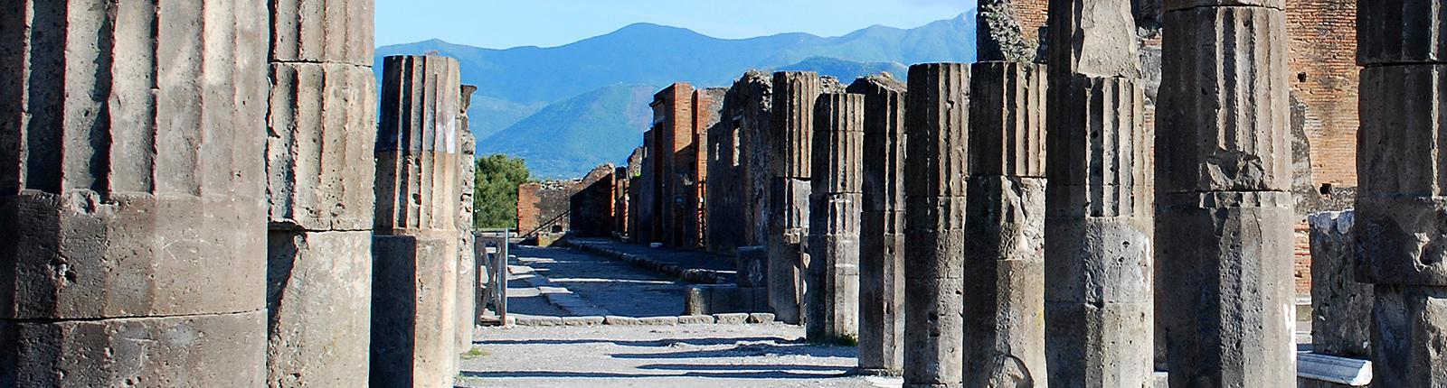 Ancient ruins in Pompeii near Naples, Italy
