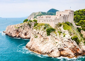 historic fort on cliff in dubrovnik
