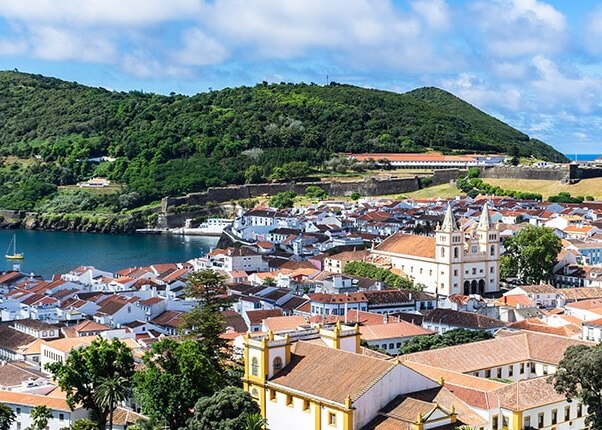 aerial view of terceria island in the azores
