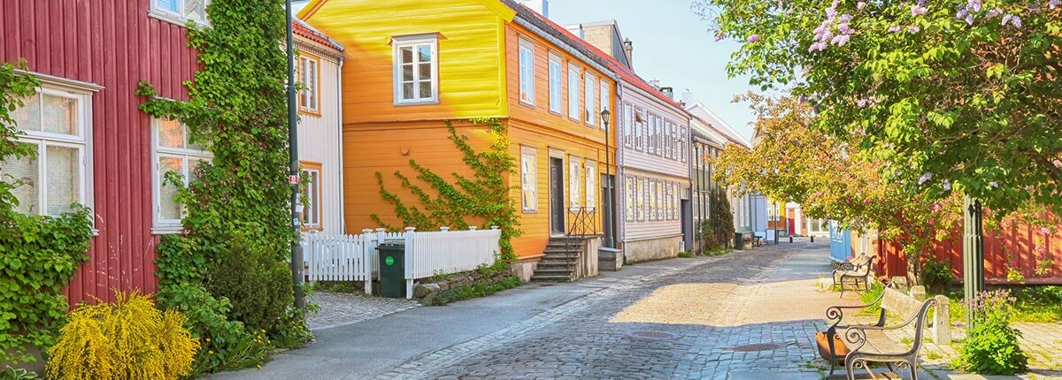 the bakklandet neighborhood of trondheim