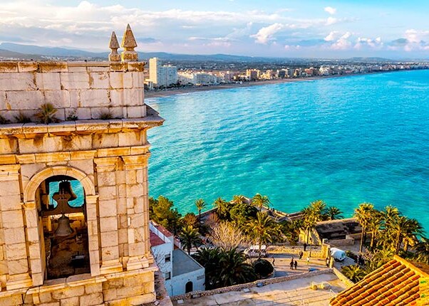 view of peniscola from a castle in spain