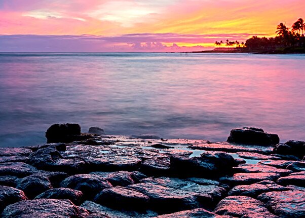 colorful sky view of maui coastline
