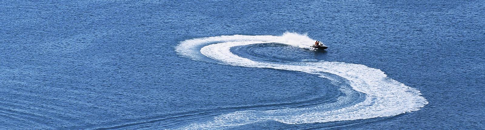 A jetski gliding along the smooth seas of Mazatlan, Mexico