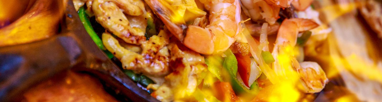 Close up shot of a shrimp food dish native to Puero Vallarta, Mexico