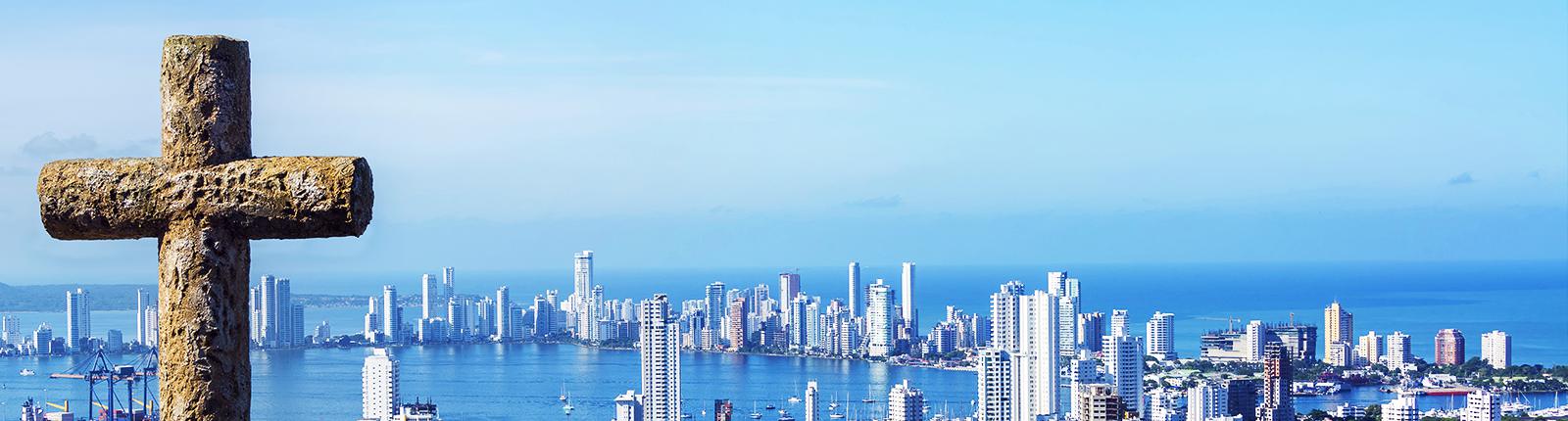View of Convento la Popa Galera perched 150 meters above Cartagena, Colombia