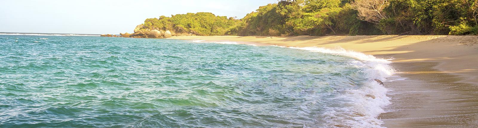 Coastal view of a beach in Rosario Islands in Cartagena, Colombia