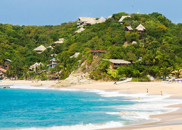 beautiful beach at huatulco mexico