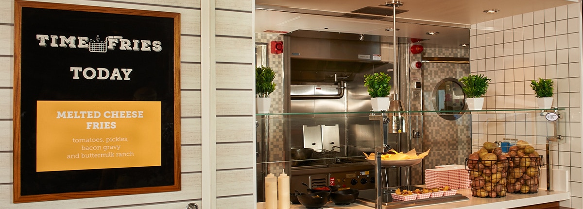 time fries menu is on display located at street eats