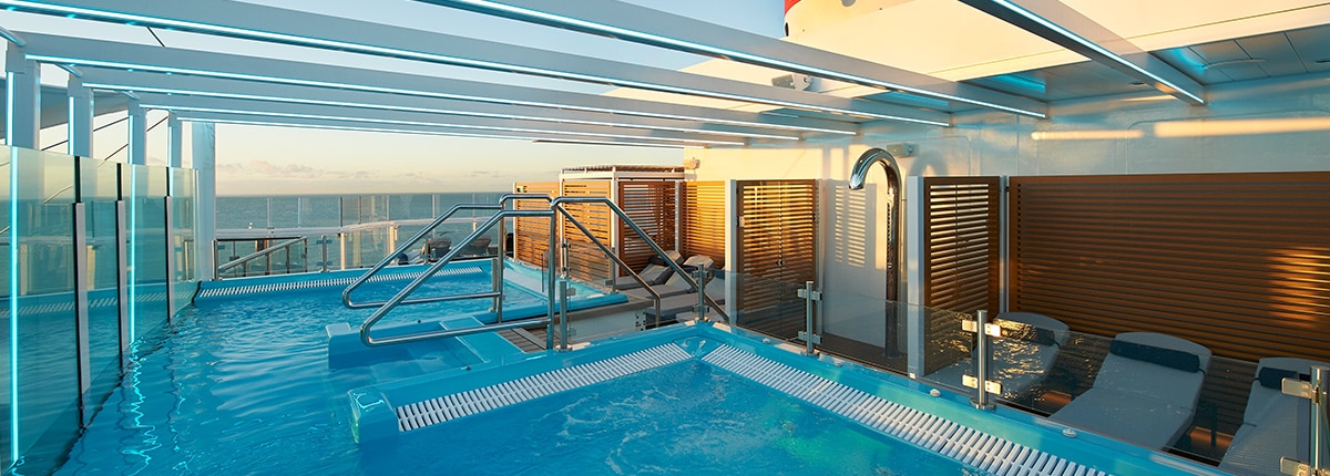 view of the loft 19 pool area onboard carnival celebration