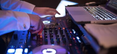 a dj using a turntable